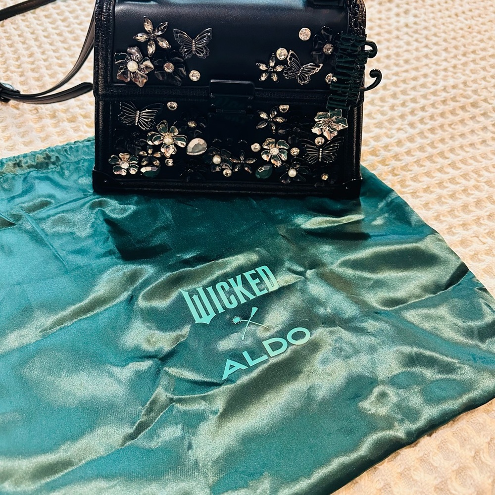 Aldo d Wicked Black Embellished Mini Top-Handle Bag - Picture 10 of 10